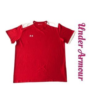Under Armour HeatGear Red Polo Shirt Sz 2XL